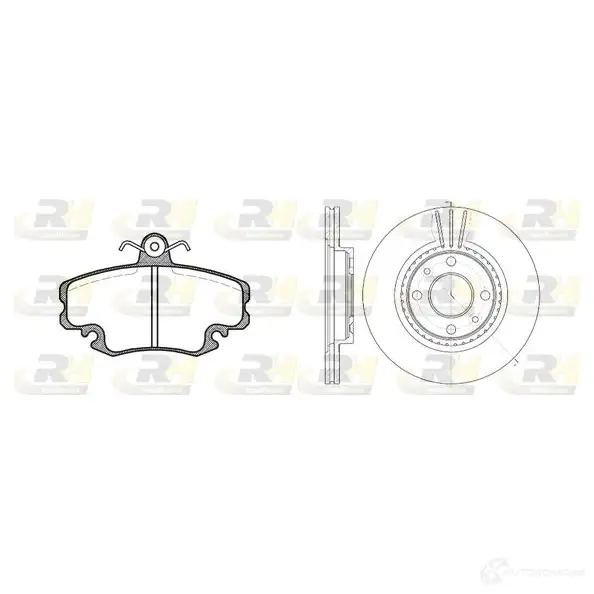 Комплект тормозных колодок и дисков ROADHOUSE MVB2C 1462281 R SX814106 8141.06 изображение 0
