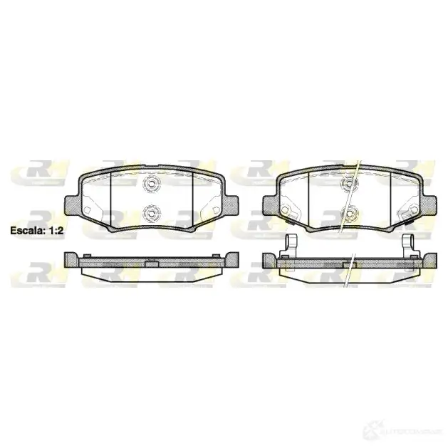 Тормозные колодки дисковые, комплект ROADHOUSE D1274-8390 21264.02 1457838 24 602