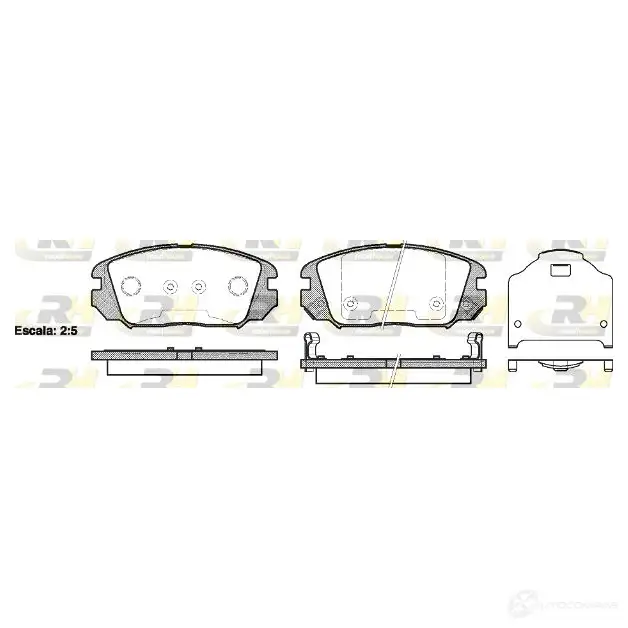 Тормозные колодки дисковые, комплект ROADHOUSE 1457763 21204.02 D1125A-8233 D1125-823 3