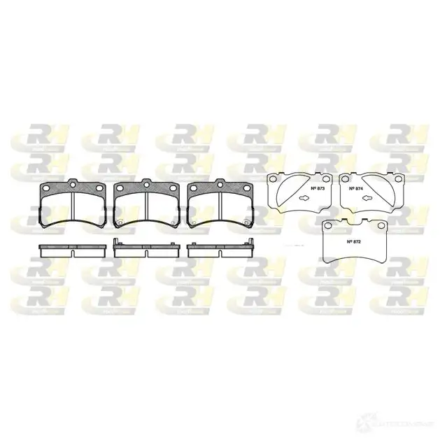 Тормозные колодки дисковые, комплект ROADHOUSE 23495 2349 4 1459288 2723.02