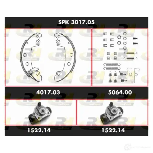 Тормозные колодки и цилиндры ROADHOUSE SSX301 705 1462884 78RZTA SPK 3017.05 изображение 0