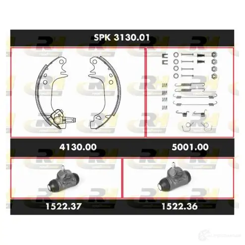 Тормозные колодки и цилиндры ROADHOUSE 1462968 SSX 313001 YM6ZOU SPK 3130.01 изображение 0