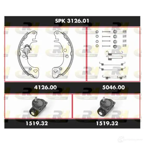 Тормозные колодки и цилиндры ROADHOUSE RE6DVXG 1462964 SSX3126 01 SPK 3126.01 изображение 0