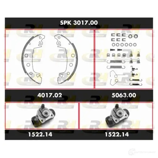Тормозные колодки и цилиндры ROADHOUSE 1462882 SPK 3017.00 IHJJ7 S SX301700 изображение 0
