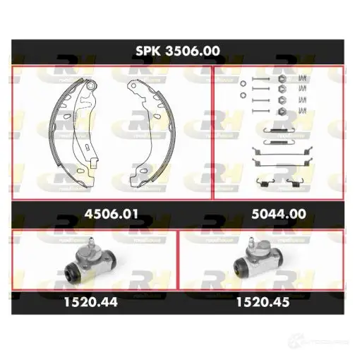Тормозные колодки и цилиндры ROADHOUSE E63VB SSX 350600 1463062 SPK 3506.00
