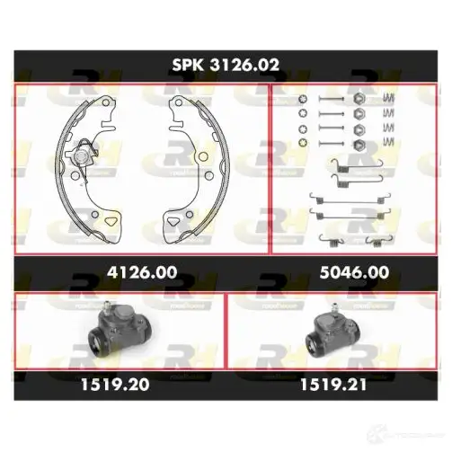 Тормозные колодки и цилиндры ROADHOUSE SPK 3126.02 SSX31 2602 CIWJK 1462965 изображение 5