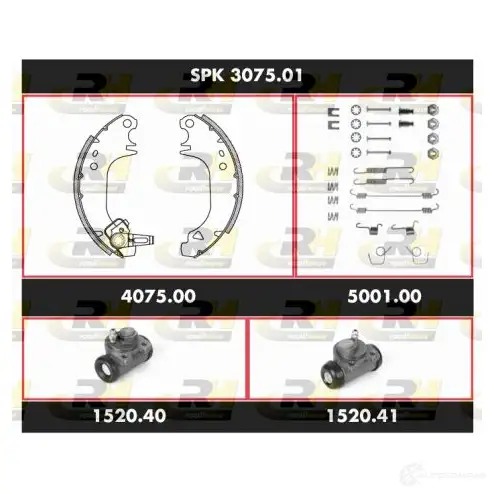 Тормозные колодки и цилиндры ROADHOUSE SPK 3075.01 1462922 S SX307501 IC4H7 изображение 0