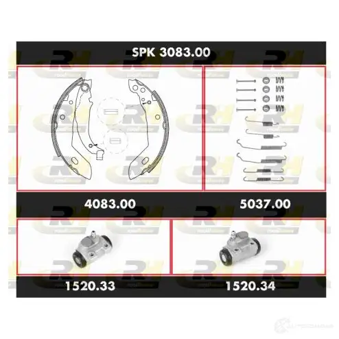 Тормозные колодки и цилиндры ROADHOUSE SPK 3083.00 QKNHCME 1462932 SS X308300 изображение 0