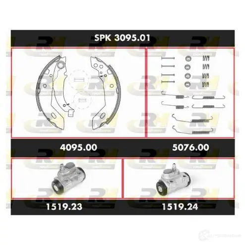 Тормозные колодки и цилиндры ROADHOUSE 1462950 GT3GG1 SPK 3095.01 SSX30 9501 изображение 0