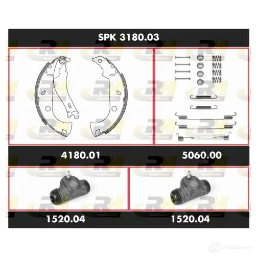 Тормозные колодки и цилиндры ROADHOUSE SSX3180 03 700ZQB 1463006 SPK 3180.03 изображение 0