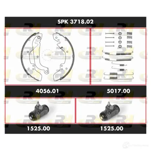 Тормозные колодки и цилиндры ROADHOUSE SSX37 1802 SPK 3718.02 ETW9K0 1463082 изображение 0