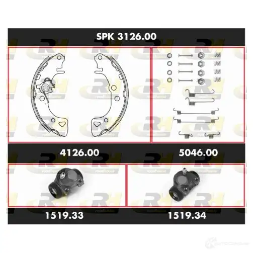 Тормозные колодки и цилиндры ROADHOUSE LOY719X SPK 3126.00 1462963 S SX312600 изображение 0