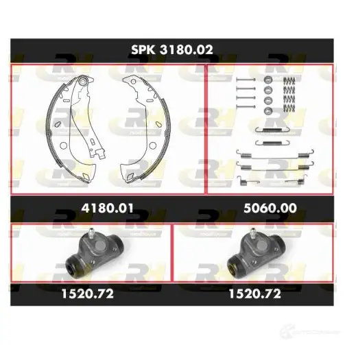 Тормозные колодки и цилиндры ROADHOUSE 1463005 12OO1Y SPK 3180.02 SSX 318002 изображение 0