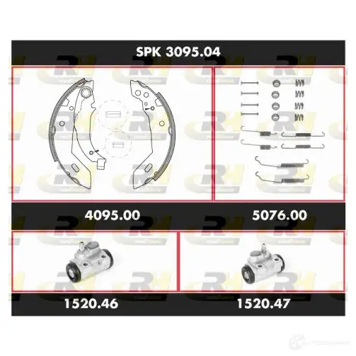 Тормозные колодки и цилиндры ROADHOUSE SPK 3095.04 SSX30950 4 GNHEXP 1462952 изображение 0