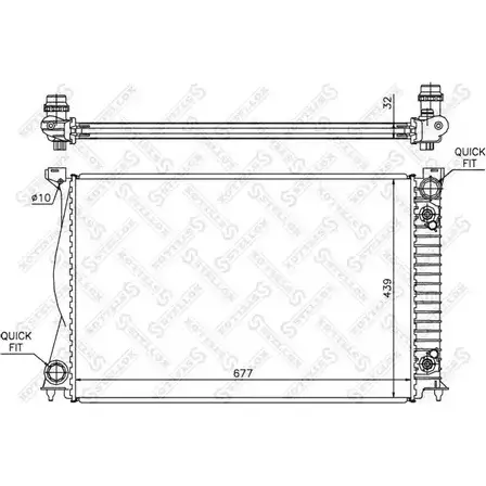 Радиатор охлаждения двигателя STELLOX 7O6IT 10-25506-SX 3598917 0Z7A GT изображение 0