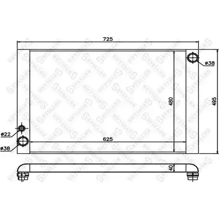 Радиатор охлаждения двигателя STELLOX 1B 2LI DR1S7SG 3598937 10-25526-SX