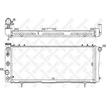 Радиатор охлаждения двигателя STELLOX 10-25612-SX 3599022 Q8QXB3C 7X7 K8S