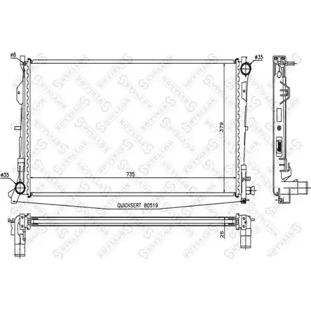 Радиатор охлаждения двигателя STELLOX SM0OC5P 10-25630-SX 3599039 C114 M9