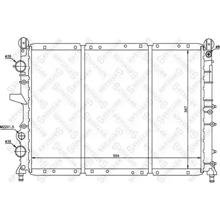Радиатор охлаждения двигателя STELLOX 10-25753-SX GSLY QMF 3599161 U3K6WPI