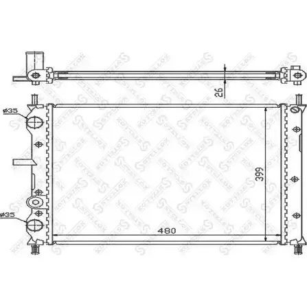 Радиатор охлаждения двигателя STELLOX 7 X5IYA E20MNR0 10-25755-SX 3599163