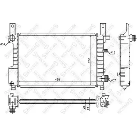 Радиатор охлаждения двигателя STELLOX 10-25795-SX GLY J8 2JE3ZP 3599203