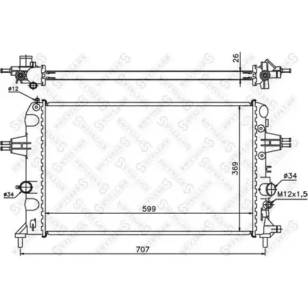 Радиатор охлаждения двигателя STELLOX 3599423 XFA7I8 10-26015-SX 7VR6 S9 изображение 0