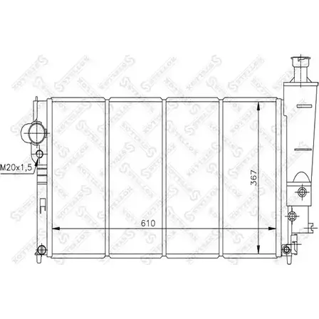 Радиатор охлаждения двигателя STELLOX YGA OD 10-26102-SX B7BOHSB 3599510