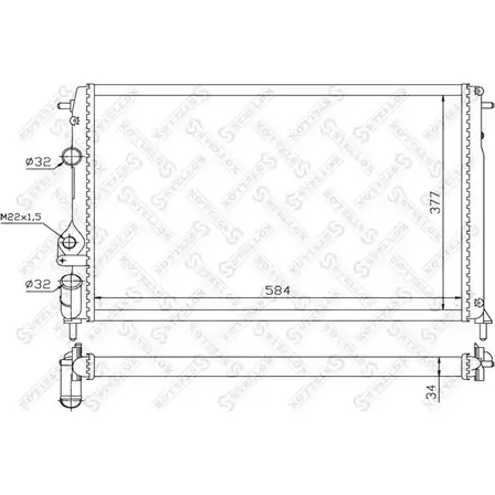 Радиатор охлаждения двигателя STELLOX 95SO0O 10-26194-SX 3599602 L2 0FC