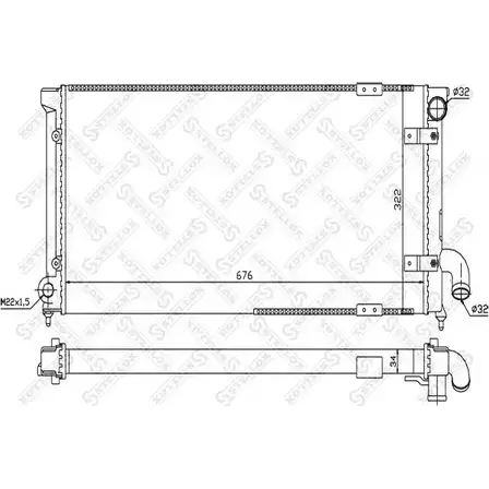 Радиатор охлаждения двигателя STELLOX 6PFDCEI 3599627 10-26219-SX ST KZT