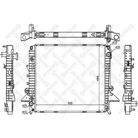 Радиатор охлаждения двигателя STELLOX 07OSNT 10-26291-SX 3599699 5UZ AF изображение 0