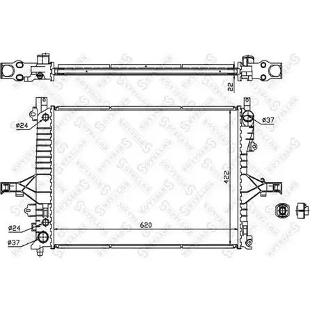Радиатор охлаждения двигателя STELLOX 10-26456-SX 3599863 CQUZO 7Q0H5 2