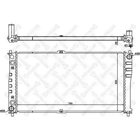 Радиатор охлаждения двигателя STELLOX LAM MBHM 1UJV6 10-26474-SX 3599881