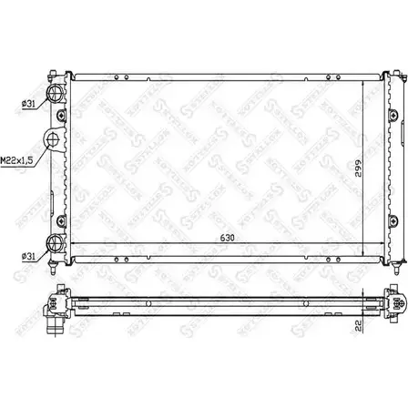 Радиатор охлаждения двигателя STELLOX 3ZZMKQ T XX148 10-26568-SX 3599972