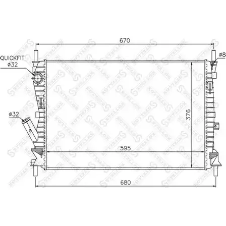 Радиатор охлаждения двигателя STELLOX 10-26749-SX 1V MPY7 3600152 ND9SA