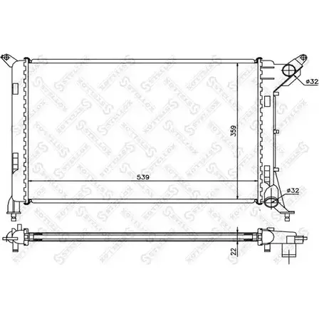 Радиатор охлаждения двигателя STELLOX 10-26787-SX 3600190 2A93Z7O N 7TN5