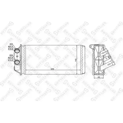 Радиатор печки, теплообменник STELLOX BPIG8H HS7 MKI 3600432 10-35161-SX