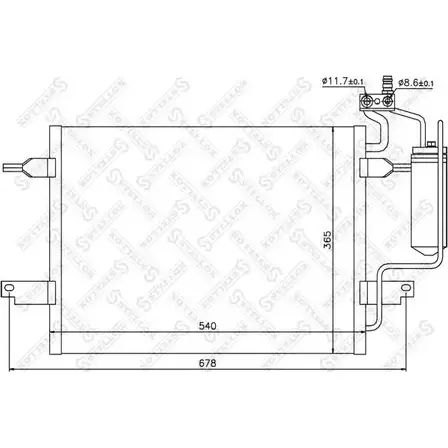 Радиатор кондиционера STELLOX 4057276084667 Q9 E3S8 3601154 10-45225-SX изображение 0