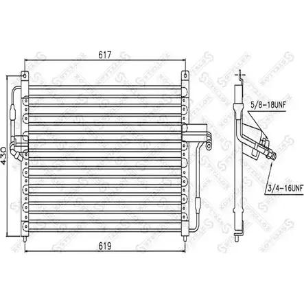 Радиатор кондиционера STELLOX 10-45241-SX KM T989 3601167 OQ9NQ изображение 0