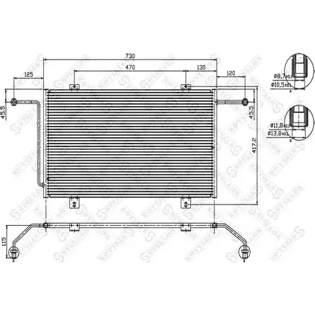 Радиатор кондиционера STELLOX NU0T Q3 QN6TNY 10-45493-SX 3601418 изображение 0