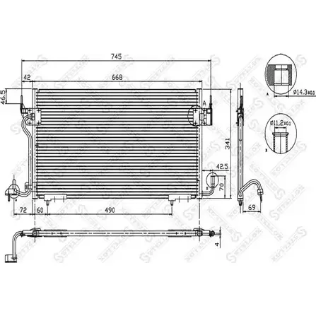 Радиатор кондиционера STELLOX 3601481 10-45556-SX X04T2 KW BL0 изображение 0