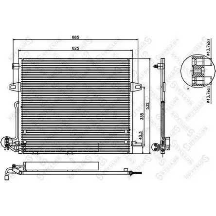 Радиатор кондиционера STELLOX JJSCZ7O 3601507 10-45582-SX F D7WP3 изображение 0