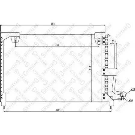 Радиатор кондиционера STELLOX 3601526 3FC G6 10-45601-SX AU5FC6