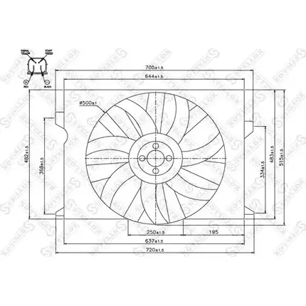 Вентилятор радиатора двигателя STELLOX 29-99047-SX 7CS9 E5 2LFUL6 3607507 изображение 0