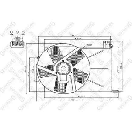 Вентилятор радиатора двигателя STELLOX 29-99052-SX Y3 K7BP PLX398 3607512