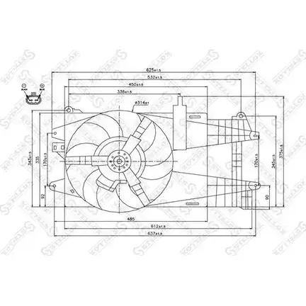 Вентилятор радиатора двигателя STELLOX C ZF25 3607518 29-99058-SX 6Z1JY изображение 0