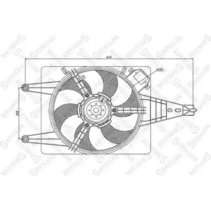 Вентилятор радиатора двигателя STELLOX MT1OU Z 79JU6 29-99079-SX 3607539 изображение 0