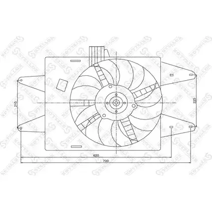 Вентилятор радиатора двигателя STELLOX 29-99081-SX 3607541 5 E8D4 00EJ77 изображение 0