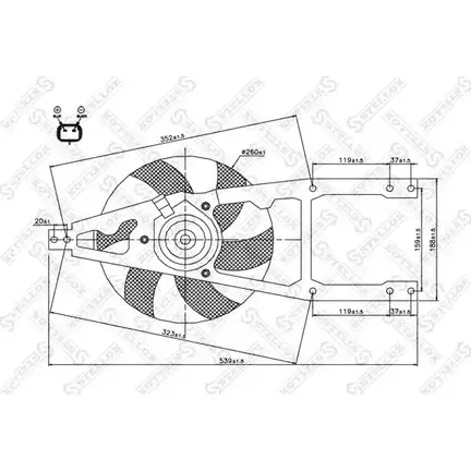Вентилятор радиатора двигателя STELLOX NC17E5O AZU4 9F1 3607574 29-99114-SX изображение 0