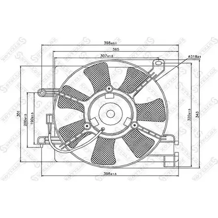 Вентилятор радиатора двигателя STELLOX 29-99129-SX RU ZTXCZ 3607589 SFBU9K изображение 0