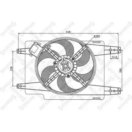 Вентилятор радиатора двигателя STELLOX U4U5I F7 24XC8F 3607596 29-99136-SX изображение 0